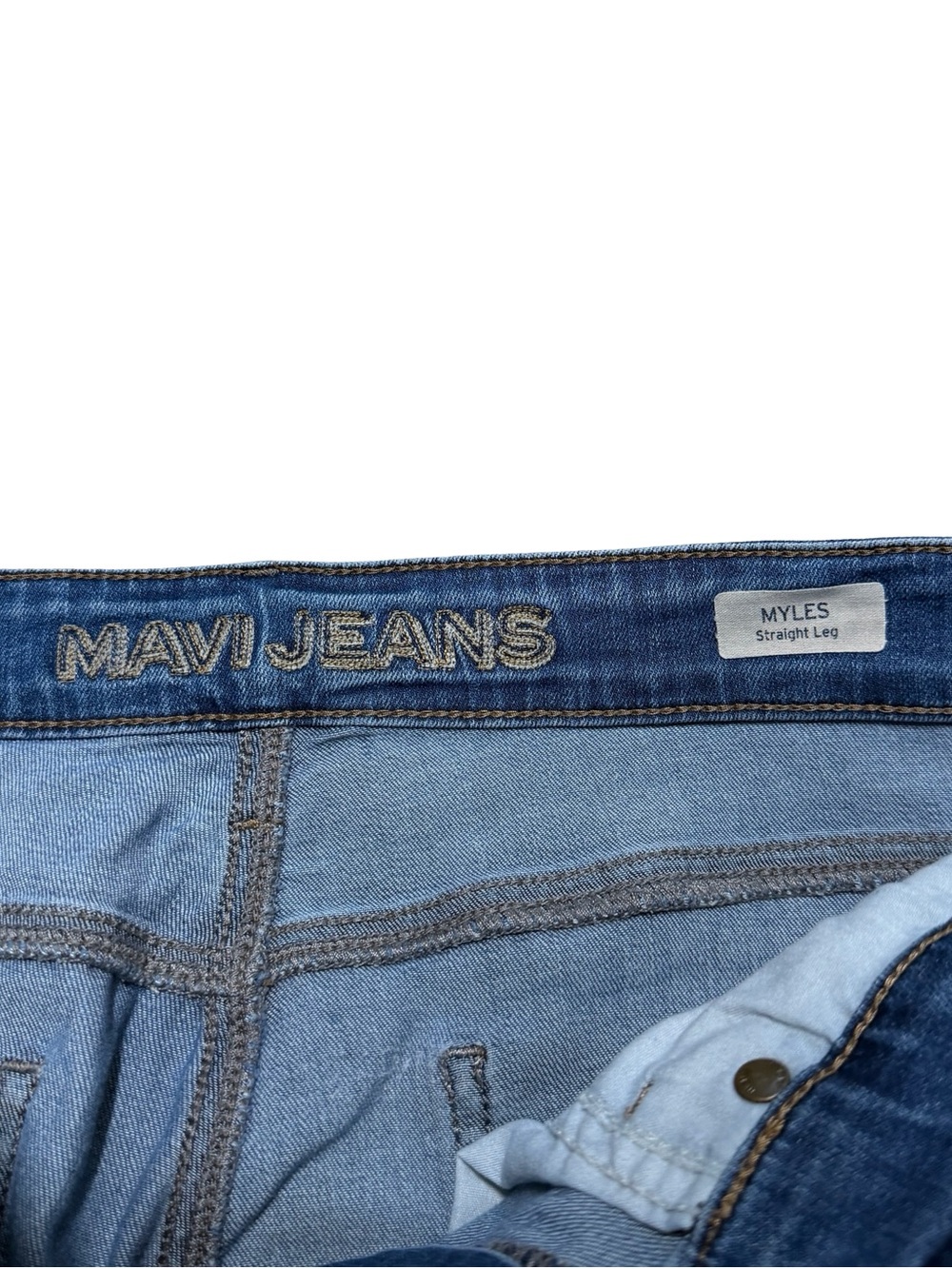 Mens Mavi Jeans Myles Straight Leg Medium Wash Blue Denim Size 33x32 - Picture 6 of 8